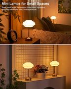 9" Mini Cordless Table Lamp with Cloud-Shaped, Small Rechargeable Battery Operated Lamps, 3-Way Touch Dimmer, Portable Brass Bedside Night Light for Restaurant Dining Kitchen Bathroom Patio Side Table