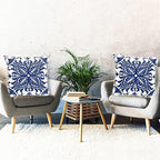 Decorative Throw Pillow Covers Set of 2 Blue Pillow Covers 18x18 inch Short Plush Floral Flower Throw Pillows,Farmhouse Cushion Covers Outdoor Pillow Covers for Couch Sofa Bed Living Room
