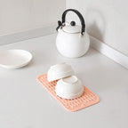 Silicone Dish Drying Mat for Multiple Usage,Easy clean,Eco-friendly,Heat-resistant Silicone Mat for Kitchen Counter or Sink,Refrigerator or Drawer Liner Pink S 12 inches x 6 inches