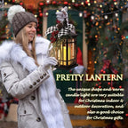 Christmas Decorations Christmas Lantern, Christmas Decorative Candle Lantern, 14 Inch Outdoor Candle Lantern Indoor Home Table Fireplace Farmhouse Decorations, Holiday Xmas Gifts