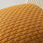 Kevin Textile Throw Pillow Covers Soft Corduroy Decorative Set of 2 Boho Striped Pillow Covers Pillowcases Farmhouse Home Decor for Couch Bed Sofa Living Room 18x18 Inch Golden Yellow