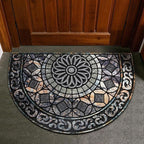 Door Mat Welcome Mat, Heavy Duty Outside Door Mat 23.6 x 35.4 Inch Round Front Door Rug Doormat for Entrance Home Non-Slip Rubber Rug for Front Door, Entryway, Patio (Grey)