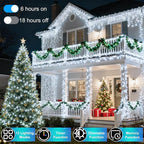 750 LED 240FT Christmas String Lights Outdoor, 12 Pro Modes and Timer Memory & Brightness, Plug in Outdoor Waterproof Clear Wire Twinkle Light for for Xmas Yard Tree Wedding Party Decor (Cool White)