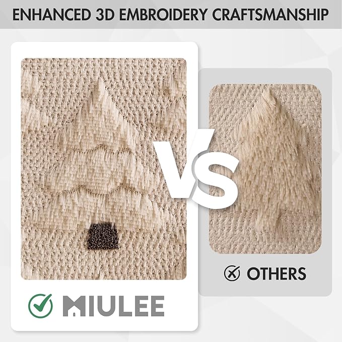 MIULEE Christmas Tree Decorative Pillow Covers Faux Fur Wool Throw Pillows Soft Plush Cushion Covers Set of 2 Xmas Home Decor Winter Holiday for Sofa Couch Livingroom Bed 16x16 Inch Beige