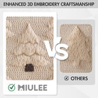 MIULEE Christmas Tree Decorative Pillow Covers Faux Fur Wool Throw Pillows Soft Plush Cushion Covers Set of 2 Xmas Home Decor Winter Holiday for Sofa Couch Livingroom Bed 16x16 Inch Beige