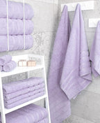 American Soft Linen Luxury 4 Piece Bath Towel Set, 600 GSM 100% Cotton Turkish Bath Towels for Bathroom, 27x54 in Extra Large Bathroom Shower Towels, Lilac