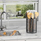 360° Rotating Utensil Holder - Extra Large Cooking Utensils Caddy Counter Organizer with Instant-Dry and Removable Base for Kitchen Tools