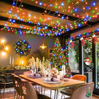 KNONEW Christmas String Lights Indoor Plug in,60FT 180LED Outdoor Waterproof Fairy Lights,8 Lighting Modes,Timer Memory Function for Bedroom Patio Balcony Party (Multicolor)