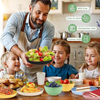 Wheat Straw Dinnerware Sets 24PCS -Set of 8, Reusable Plates and Bowls Set Dishwasher & Microwave Safe Cups Plates and Bowls Sets Shatterproof For Kitchen Outdoor Travel Camping