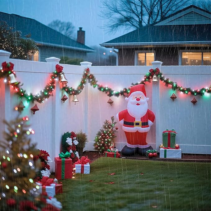 JMEXSUSS 2 Pack Red White and Green Solar Christmas Lights, Each 33FT 100 LED Solar String Lights Outdoor, Waterproof Solar Fairy Lights for Outside Christmas Decorations