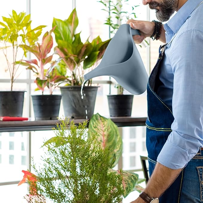 Plant Watering Can - for Home Garden - 1/2 Gallon - Grey