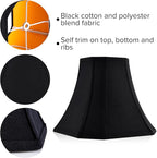 Black Square Cut Corner Bell Lamp Shade Set of 2 Medium Lampshade 6.5``Top×13``Bottom×10.6``Hight(Spider) Modern Lamp Shade for Table & Floor Lamp - Lampshade Replacement