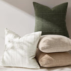 Woaboy Linen Check Throw Pillow Covers Set of 2 - Olive Green Farmhouse Modern Boho Vintage Christmas Decorative Cushion Covers for Sofa Couch Bedroom Living Room Decor 18x18 Inch