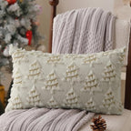 Christmas Pillow Covers 12x20 inch Set of 2 Soft Plush Christmas Decor Cream White Xmax Tree Yellow Colored Lights Decoration Throw Pillow Case for Winter Holiday Sofa Living Room PT003D12
