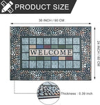 CHICHIC Rectangle Entrance Door Mat Large 24 x 36 Inch Entry Way High Traffic Area Doormat Front Door Rugs Outdoors Heavy Duty Welcome Mat, Non Slip Rubber Back Low Profile for Garage