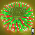 Vivideal 200 LED Red and Green Christmas Lights - 66ft String Lights Indoor Clear Wire 8 Modes Plug in Waterproof Fairy Light with Timer Memory for Indoor Outside Bedroom Home Party Decorations