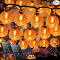 LORRYTE 2-Pack 100 LED Orange Solar Halloween Lights Outdoor - 64FT Waterproof Solar Globe String Lights with 8 Lighting Modes, Solar Outdoor Halloween Decorations for Tree Garden Patio Party