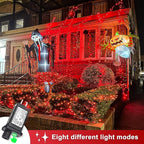 800 LED Red String Lights Outdoor, 262ft Red Christmas Lights 8 Modes Clear Wire, Plug in Waterproof Fairy String Lights for Bedroom Christmas Decorations