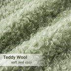MIULEE Pack of 2 Light Green Faux Fur Throw Pillow Covers 18x18 Inch Boucle Decorative Sherpa Pillow Covers Fuzzy Accent Soft Sheepskin Fleece for Boho Home Decor Sofa Living Room Couch Bed