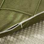 JAUXIO Diamond Pinch Pleated Crystal Velvet Pillowcases 2 Pack Solid Pintuck Throw Cushion Cover for Home Decor Hidden Zipper Closure (Sage, Standard)