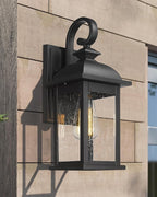 FEMILA 21" Outdoor Wall Light Fixture, 2 Pack Modern Outdoor Wall Sconce, Rust-Proof Waterproof Wall Light with Seeded Glass, Ideal for Porch, Patio, Entryway, Garage, 4FD54B2-2PK BK