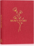 Lanpn Mom Life Story Book Journal with 270+ Prompts, Linen Hardcover Mother Story Guided Journal, Mom Memory Keepsake Book to Fill Out, Mother's Day Birthday Christmas Gift for Mom, Red