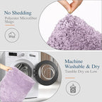 Walensee Large Bathroom Rug (24 x 48, Lavender) Extra Soft and Absorbent Shaggy Bath Mat Machine Washable Microfiber Non Slip Luxury Floor Mat