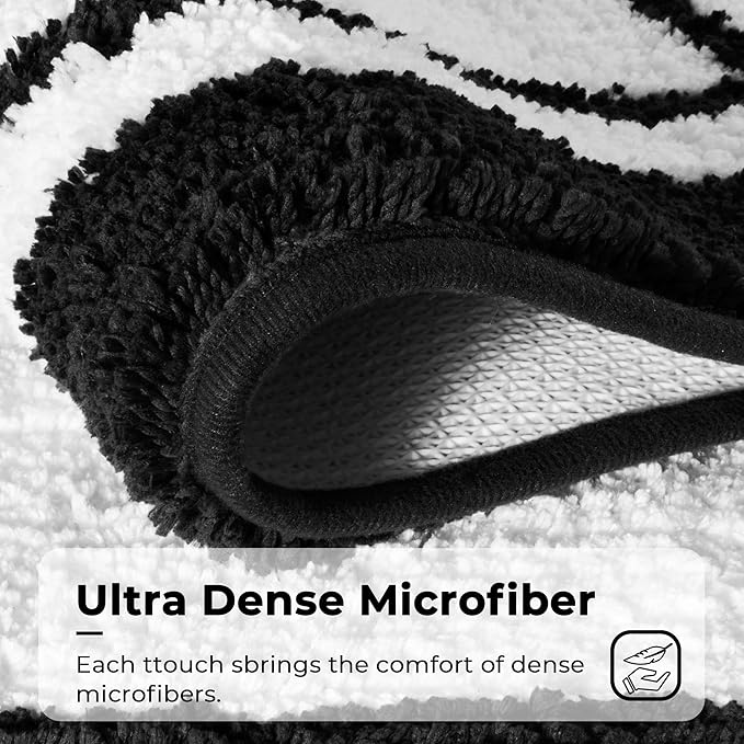 GRANNY SAYS Microfiber Bathroom Rugs Non Slip Washable, Water Absorbent Bathroom Mats for Tub Non Slip, Soft Bath Mats for Floor & Shower, Long Bath Rug, 24" x 36", Black Bath Rug
