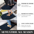 Yimobra Welcome Mat Outdoor 29.5x17, Waterproof Non-Slip Outdoor Mats for Front Door Outside Entrance, Low-Profile Entryway Mat Indoor for Garage Patio, Blue
