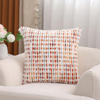 LUOYEHK Boho Throw Pillow Covers 18x18 Inch Set of 2 Chenille Tufted Pillowcase Farmhouse Neutral Cushion Covers for Couch Sofa Bed Living Room, Orange Red
