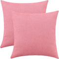Jeneoo Decorative Living Coral Throw Pillow Covers Rustic Farmhouse Soft Chenille Comfy Solid Cushion Cases for Sofa Bedroom Chair Decor (Set of 2, 16 x 16 Inches)