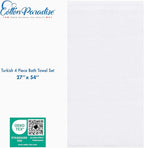 Cotton Paradise 4 Piece Turkish Bath Towels for Bathroom, Extra Large Soft Plush Towels Bathroom Set, White