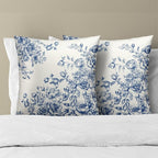 Chinoiserie Floral Throw Pillow Covers 16x16 Inch Set of 2 Vintage Blue White Flowers Botanical Square Pillowcases Cushion Cover for Living Room Couch Bed Sofa Chair Decor