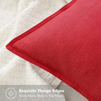 MIULEE Christmas Decorative Linen Pillow Covers 20x20 Inch Red Boho Farmhouse Neutral Couch Throw Pillows for Bed Pack of 2 Accent Modern Pillowcase Sofa Livingroom Home Decor