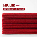 MIULEE Boho Farmhouse Throw Pillow Covers 16x16 Inch Set of 4 Mordern Nordic Cushion Covers Soft Corduroy Home Decor for Couch Bed Sofa Living Room Christmas Red