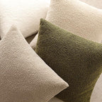 Foindtower Pack of 2, Curly Faux Fur Decorative Throw Pillow Covers Soft Fuzzy Plush Cushion Case with Zipper Cozy Pillowcase for Home Living Room Couch Bed Sofa 22 x 22 Inch, Beige