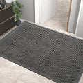 Sturdy Front Door Mat, Absorbent Muddy Dirt Resist Welcome Door Mats Outdoor Indoor, Stain and Fade Resistant, Non-Slip Rubber Backing Low Profile Doormat for Entryway, 60×36, Grey