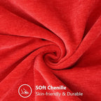 decorUhome Chenille Red Throw Pillow Covers 20x20 Inch Set of 2, Decorative Soft Couch Pillow Covers Solid Dyed Accent Velvet Farmhouse Neutral Square Christmas Pillow Cases for Sofa Bed Living Room