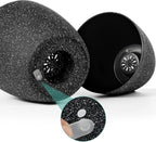 Vanavazon Plant Pots 9/8/7 Inch Set of 3 Flower Pots Indoor Outdoor Plastic Planters with Drainage Hole and Tray (Speckled Black)