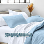 Bare Home Standard Pillow Sham Covers - Set of 2 - Premium 1800 Ultra-Soft Microfiber - Double Brushed - Stain & Fade Resistant - Bed Pillow Shams - Pillows Not Included (Set of 2, Light Blue)
