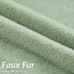 Pallene Faux Fur Plush Throw Pillow Covers 26x26 Set of 2, Soft Fluffy Couch Pillow Covers for Living Room, Sage Green