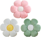 3 PCS Flower Pillows Flower Shaped Throw Pillow Cute Daisy Pillows Seating Cushions for Adults Kids Home Bedroom Sofa Chair Couch Decor (White/Pink/Green, 15.74 inch)