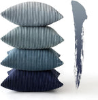 MIULEE Summer Throw Pillow Covers 18x18 Inch Set of 4 Western Neutral Decorative Cushion Covers Soft Boho Farmhouse Modern Coastal Home Decor for Couch Bed Sofa Living Room Dark Blue Navy Series