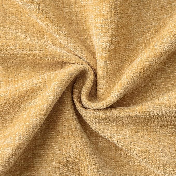 MIULEE Pack of 2 Couch Throw Pillow Covers 20x20 Inch Soft Beige Yellow Chenille Pillow Covers for Sofa Living Room Solid Dyed Pillow Cases