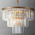 12-Light 23.64" Gold Modern Crystal Chandelier Crystal Pendant Chandeliers Light Fixture 3-Tier Hanging Lighting for Living Dinning Room Bedroom Foyer