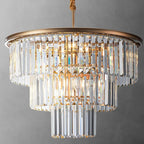 12-Light 23.64" Gold Modern Crystal Chandelier Crystal Pendant Chandeliers Light Fixture 3-Tier Hanging Lighting for Living Dinning Room Bedroom Foyer