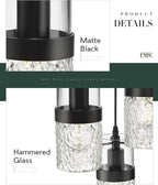 LMS Black 3-Light Pendant Fixtures, Adjustable Kitchen Hanging Light Fixture, Cluster Pendant Lights, LMS-188