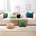 decorUhome Christmas Couch Throw Pillow Covers 24x24 Set of 2, Decorative Soft Euro Neutral Chenille Pillow Covers with Elegant Design for Sofa Bed Living Room Home Decor, Moss Green