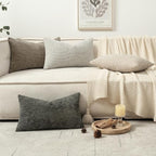 MIULEE Pack of 4 Couch Throw Pillow Covers 12x20 Inch Neutral Soft Decorative Chenille Pillow Covers Farmhouse Boho Accent Cushion Covers for Mid Century Modern Home Decor Sofa Bedroom Living Room