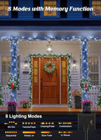 Brightown 2 Pack Solar String Lights Outdoor, Total 144Ft 400 LED Twinkle Fairy Lights Waterproof with 8 Modes Auto On/Off for Patio Tree Garden Party Home Wedding Christmas Decorations (Cool White)